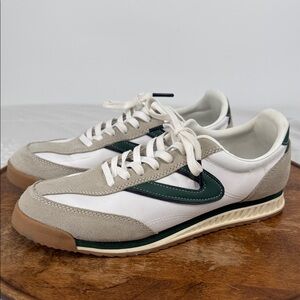 Tretorn Shoes Wm 8.5 White Green Lace Up Sneakers Comfort Casual Kristine Summer